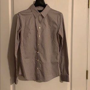 Banana republic purple pattern button down shirt